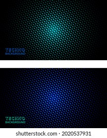  Technology backgrounds for web projects in cyan, blue and black colors.