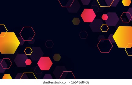 Technology banner background with hexagonal shapes