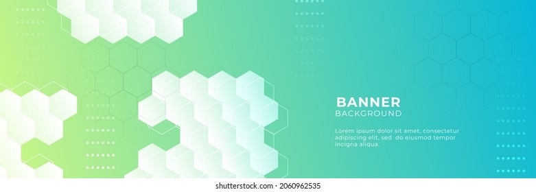 Fondo de banderas de tecnología con color gradiente amarillo y verde azul