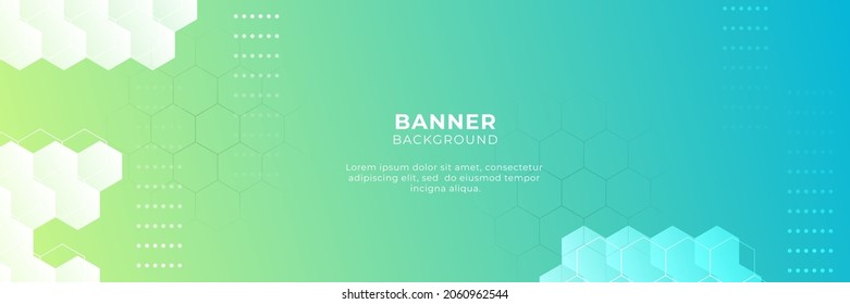 Fondo de banderas de tecnología con color gradiente amarillo y verde azul