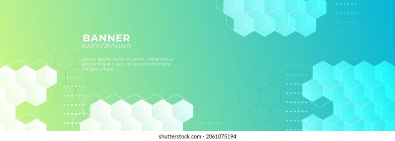 Technologie-Banner-Hintergrund mit gelber und blauer grüner Farbverlauf-Farbe