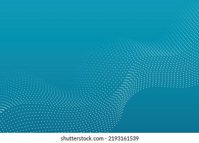 Technology Banner. Blue Particle Wave Abstract Background. Vector