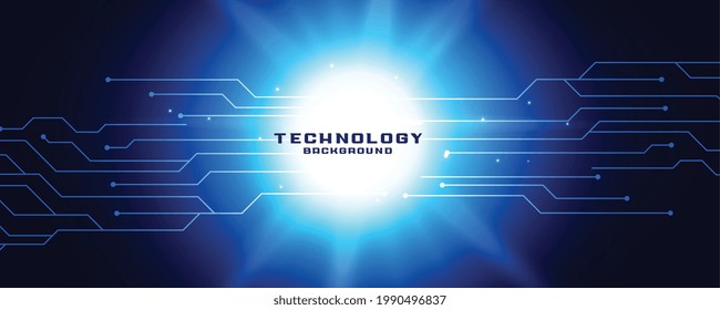 technology banner with circuit lines diagram