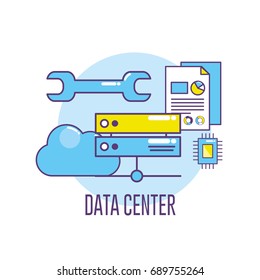 technology banner data center connecting