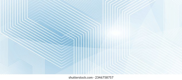 Technology banner design with hexagons abstract background.