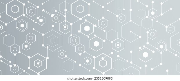 Diseño de pancartas tecnológicas con hexagones de fondo abstracto.