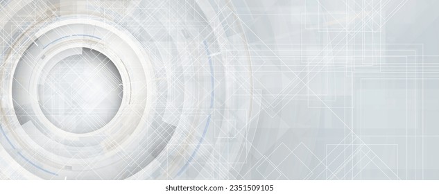 Technology banner design with hexagons abstract background.