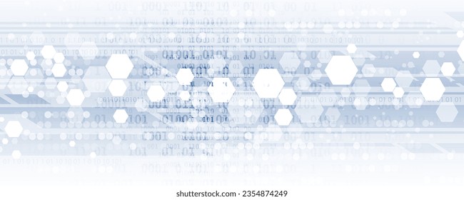 Diseño de pancartas tecnológicas con hexagones de fondo abstracto.