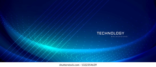 Technology Banner Design With Light Effects