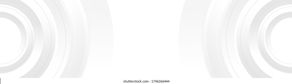Technology banner design with white and grey circles. Abstract geometric vector background
