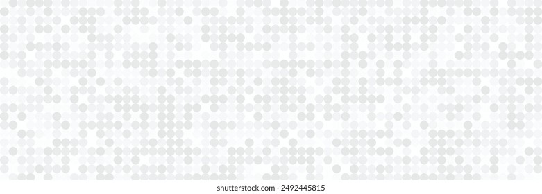 Technology banner design with white and grey arrows. Abstract geometric vector background with dot circle pattern for wide banner