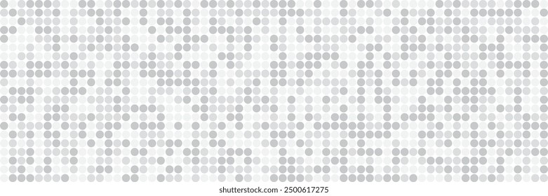 Technology banner design with white and grey dots. Abstract geometric vector background for wide banners.