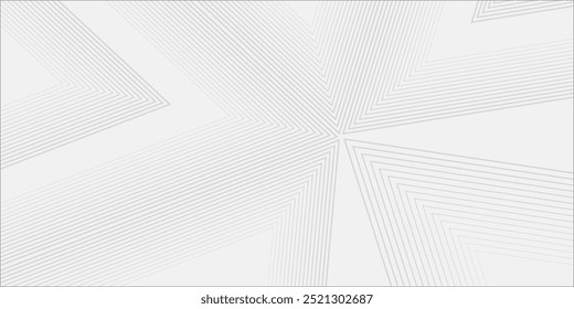 Technology banner design with white and grey arrows. Abstract geometric vector background, modern lines.