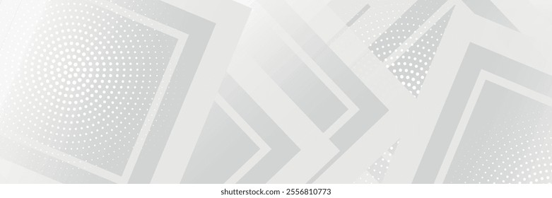 Technology banner design with white and grey arrows. eps10.