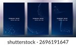 Technology Banner Poster set. Futuristic digital data wave glowing lines. Data science concept tech banner, corporate business presentation or booklet technology