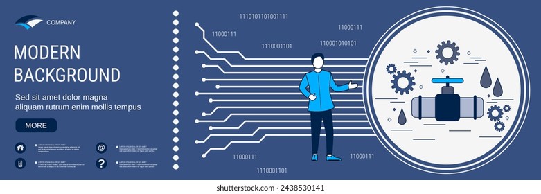 Technology banner vector design template. Oil industry concept