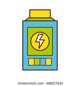 technology battery power with energy hazard symbol