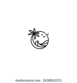 technology beach design logo element