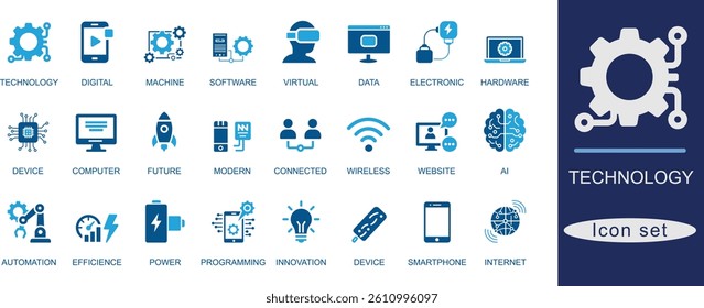 Technology best icon set. Technology, Digital, Innovation, Computer