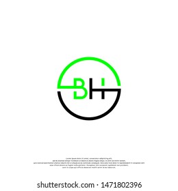 technology BH circle logo letters concept. modern business logo template.