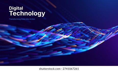 Tecnología fondo flujo Big
