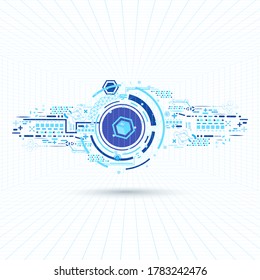 Technology bigdata blockchain artificial intelligence quantum computer interface process network connect cyberspace futuristic. abstract  white background. illustration vector.