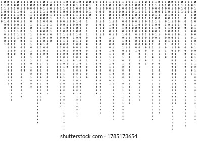 Technology Binary Background. Computer Code Backdrop. Black and White Abstract Pattern. Vector illustration