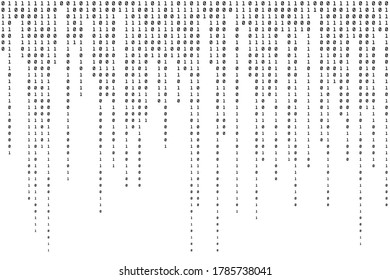 Technology Binary Background. Digital Black and White Backdrop. Data Computer Texture. Vector illustration