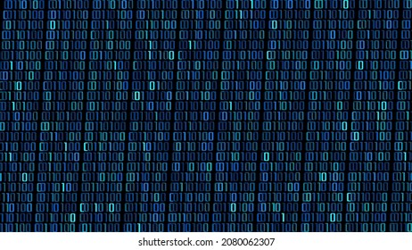 technology binary code digital data transfer in dark background