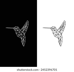 Technology bird logo design vector. bird tech logo in black and white