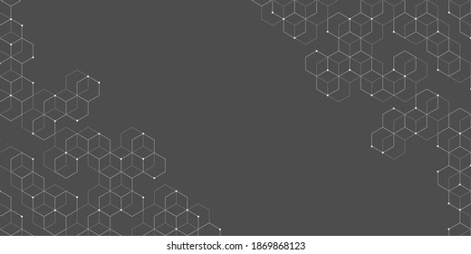 Fondo negro de la tecnología .Rombuses geométricos.Tecnología abstracta.Dibujo técnico.Ilustración vectorial