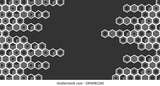 Fondo negro de la tecnología .Rombuses geométricos.Tecnología abstracta.Dibujo técnico.Ilustración vectorial	
