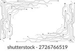 Technology black circuit diagram concept. High tech circuit board connection system.Vector abstract technology on white background.