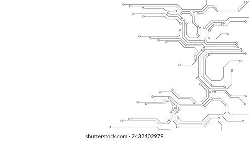 Technologie schwarzes Schaltplan-Konzept. High-Tech-Platinen-Verbindungssystem.Vector abstrakte Technologie auf weißem Hintergrund.