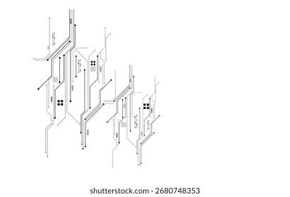 Technology black circuit diagram concept.
