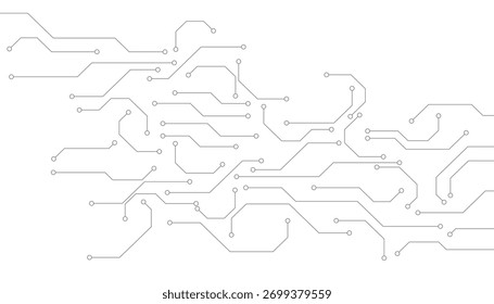 Concepto de diagrama de circuito negro de Tecnología. Sistema de conexión de placa de circuito de alta tecnología. Tecnología abstracta de Vector sobre un fondo blanco.	