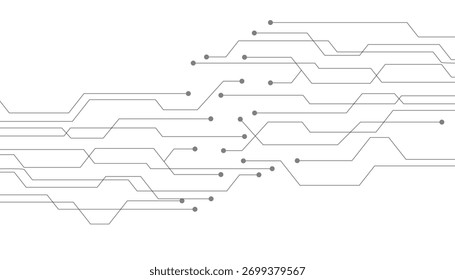 Technology black circuit diagram concept. High-tech circuit board connection system.Vector abstract technology on a white background.	