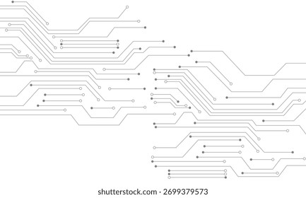 Concepto de diagrama de circuito negro de Tecnología. Sistema de conexión de placa de circuito de alta tecnología. Tecnología abstracta de Vector sobre un fondo blanco.	