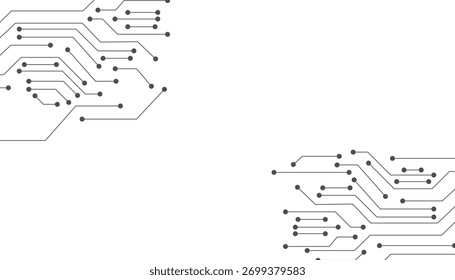 Konzept des Technologie-Schaltplans. Hightech-Leiterplattenanschlusssystem.Vektorabstrakte Technologie auf weißem Hintergrund.	