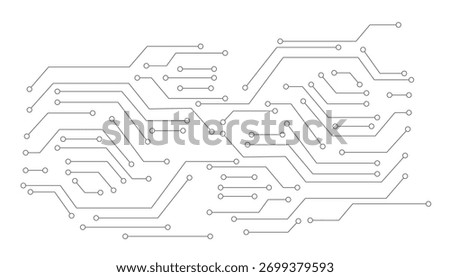 Technology black circuit diagram concept. High-tech circuit board connection system.Vector abstract technology on a white background.	