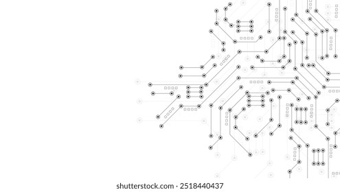 Technologie schwarze Schaltplan Konzept.High-Tech-Leiterplatte Anschlusssystem.Vektor abstrakte Technologie auf weißem Hintergrund.