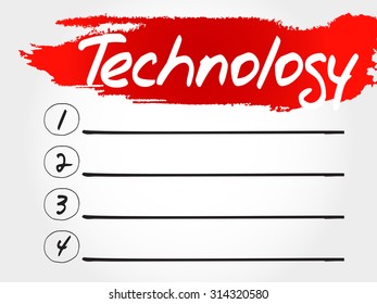 TECHNOLOGY blank list, business concept
