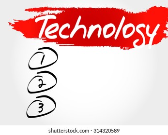 TECHNOLOGY blank list, business concept
