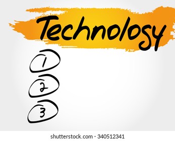 TECHNOLOGY blank list, business concept
