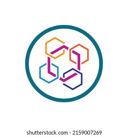 technology of block chain logo illustration design