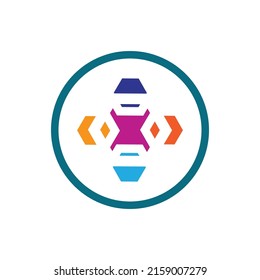 technology of block chain logo illustration design