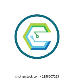tecnología de diseño de la ilustración del logotipo de la cadena de bloques