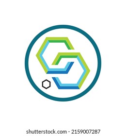 technology of block chain logo illustration design