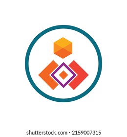 technology of block chain logo illustration design