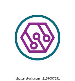 tecnología de diseño de la ilustración del logotipo de la cadena de bloques